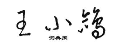 駱恆光王小鴿草書個性簽名怎么寫