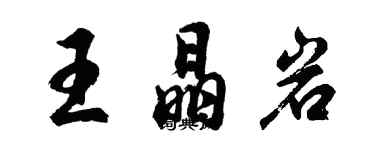 胡問遂王晶岩行書個性簽名怎么寫