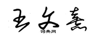 朱錫榮王文熹草書個性簽名怎么寫