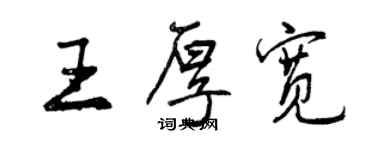 曾慶福王厚寬行書個性簽名怎么寫