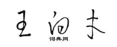 駱恆光王白才草書個性簽名怎么寫