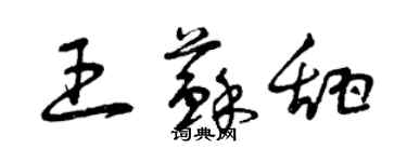 曾慶福王蘇甜草書個性簽名怎么寫