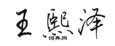 駱恆光王熙澤行書個性簽名怎么寫