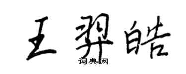 王正良王羿皓行書個性簽名怎么寫