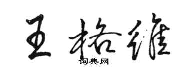 駱恆光王格維行書個性簽名怎么寫