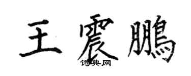 何伯昌王震鵬楷書個性簽名怎么寫