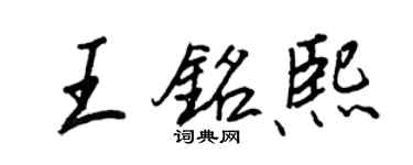 王正良王銘熙行書個性簽名怎么寫