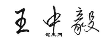 駱恆光王中毅行書個性簽名怎么寫