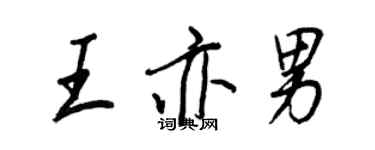 王正良王亦男行書個性簽名怎么寫