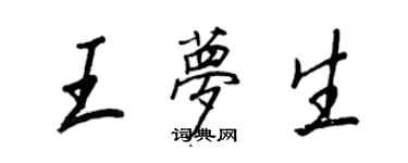 王正良王夢生行書個性簽名怎么寫