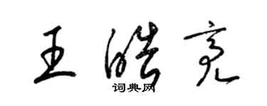 梁錦英王皓亮草書個性簽名怎么寫