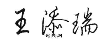 駱恆光王添瑞行書個性簽名怎么寫