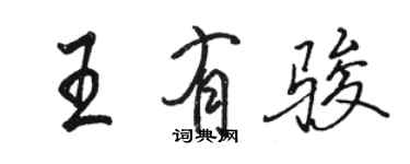 駱恆光王有駿行書個性簽名怎么寫