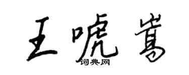 王正良王唬嵩行書個性簽名怎么寫