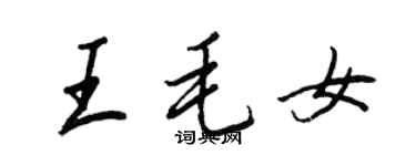 王正良王毛女行書個性簽名怎么寫