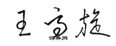 駱恆光王高旋草書個性簽名怎么寫