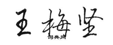 駱恆光王梅堅行書個性簽名怎么寫