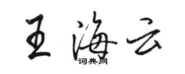 駱恆光王海雲行書個性簽名怎么寫