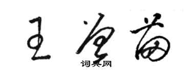 駱恆光王曾苗草書個性簽名怎么寫