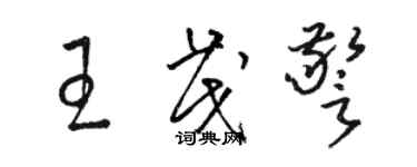 駱恆光王茂警草書個性簽名怎么寫