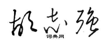 駱恆光胡志強草書個性簽名怎么寫