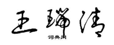 曾慶福王瑞清草書個性簽名怎么寫