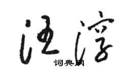 駱恆光汪淳草書個性簽名怎么寫