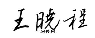 王正良王曉程行書個性簽名怎么寫