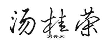 駱恆光湯桂榮行書個性簽名怎么寫