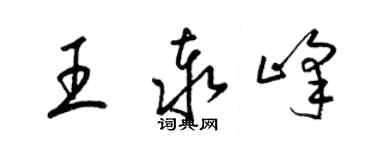 梁錦英王泰峰草書個性簽名怎么寫