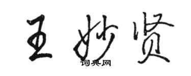 駱恆光王妙賢行書個性簽名怎么寫