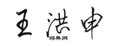 駱恆光王洪申行書個性簽名怎么寫