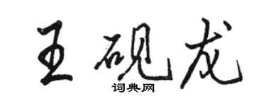 駱恆光王硯龍行書個性簽名怎么寫