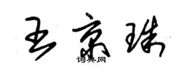 朱錫榮王京珠草書個性簽名怎么寫