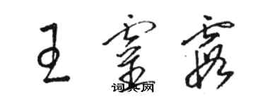 駱恆光王靈霞草書個性簽名怎么寫