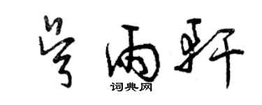 曾慶福吳雨軒草書個性簽名怎么寫