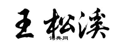 胡問遂王松溪行書個性簽名怎么寫