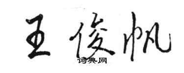 駱恆光王俊帆行書個性簽名怎么寫