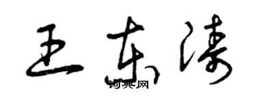 曾慶福王東濤草書個性簽名怎么寫