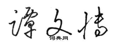 駱恆光譚文博草書個性簽名怎么寫