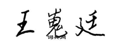 王正良王嵬廷行書個性簽名怎么寫
