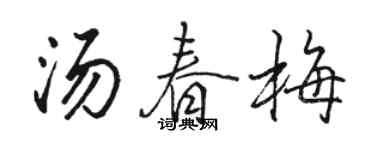 駱恆光湯春梅行書個性簽名怎么寫