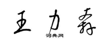 梁錦英王力奔草書個性簽名怎么寫