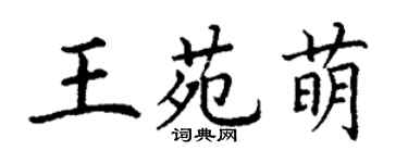 丁謙王苑萌楷書個性簽名怎么寫