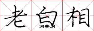 龐中華老白相楷書怎么寫