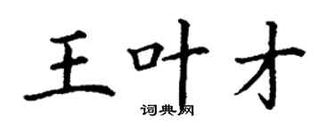丁謙王葉才楷書個性簽名怎么寫
