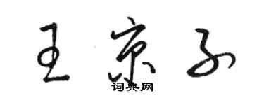 駱恆光王京子草書個性簽名怎么寫