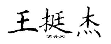 丁謙王挺傑楷書個性簽名怎么寫