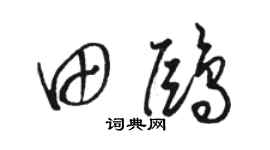 駱恆光田鷗草書個性簽名怎么寫