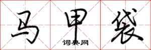 荊霄鵬馬甲袋行書怎么寫